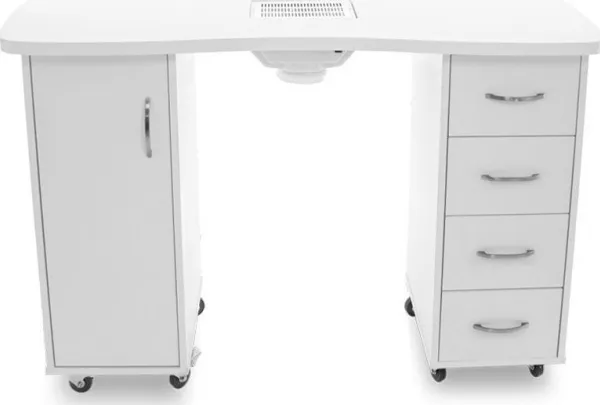 Activeshop Desk 2027 HVID SKAB MED TO SKABEPLADER