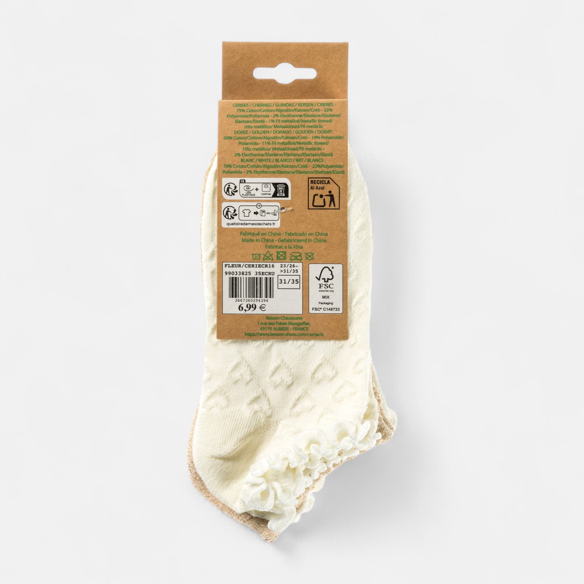 Chaussettes Enfant ecru