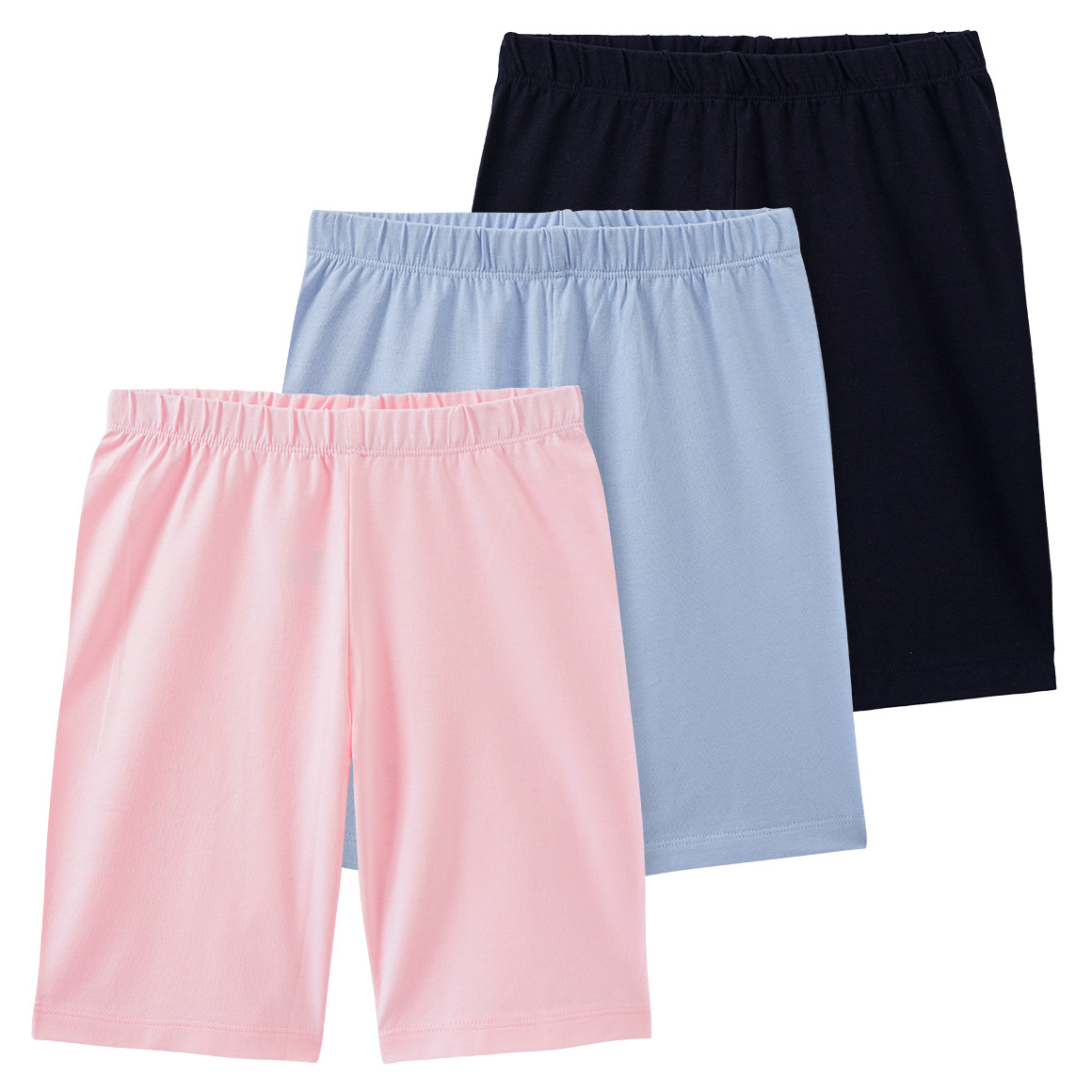 Famy 3 Mädchen Radler im Basic-Look hellblau / dunkelblau / hellrosa