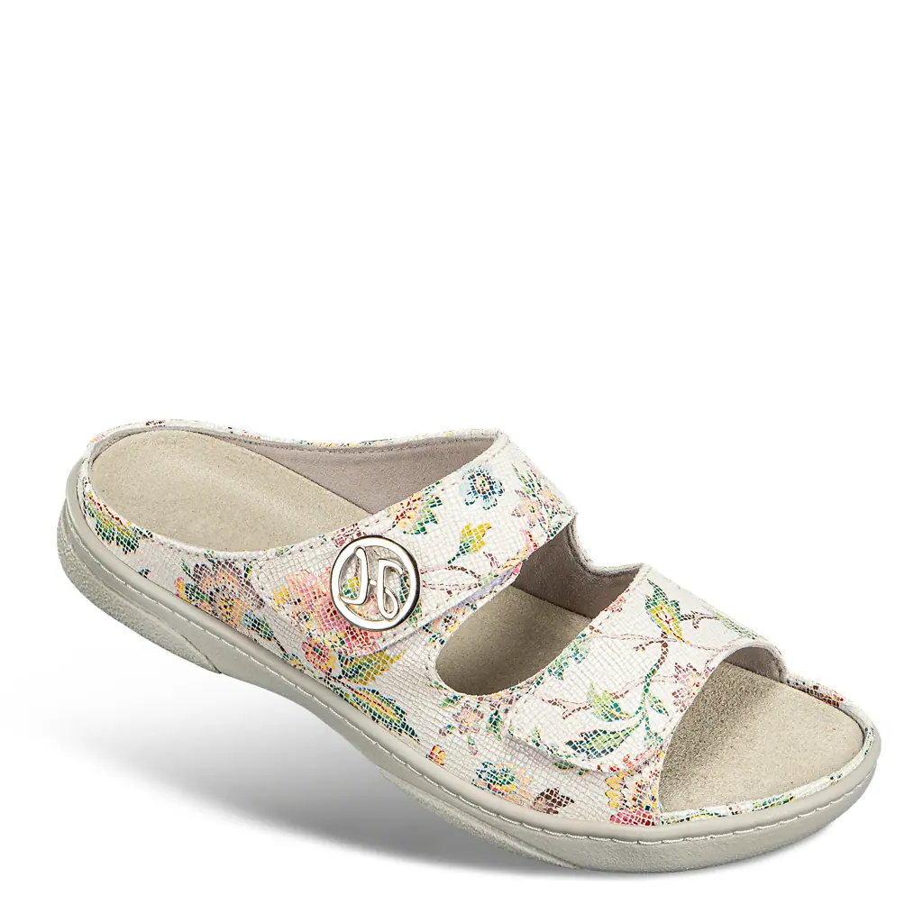 DAMEN - Pantolette MALTA weiss-multicolor
