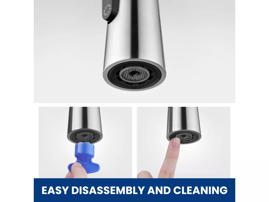 2PCS Mitigeur Cuisine à Ressort avec 3 Modes de Sortie D'eau - Mitigeur de Evier avec Douchette Extractible Robinet Cuisine Pivotant à 360° Brossé