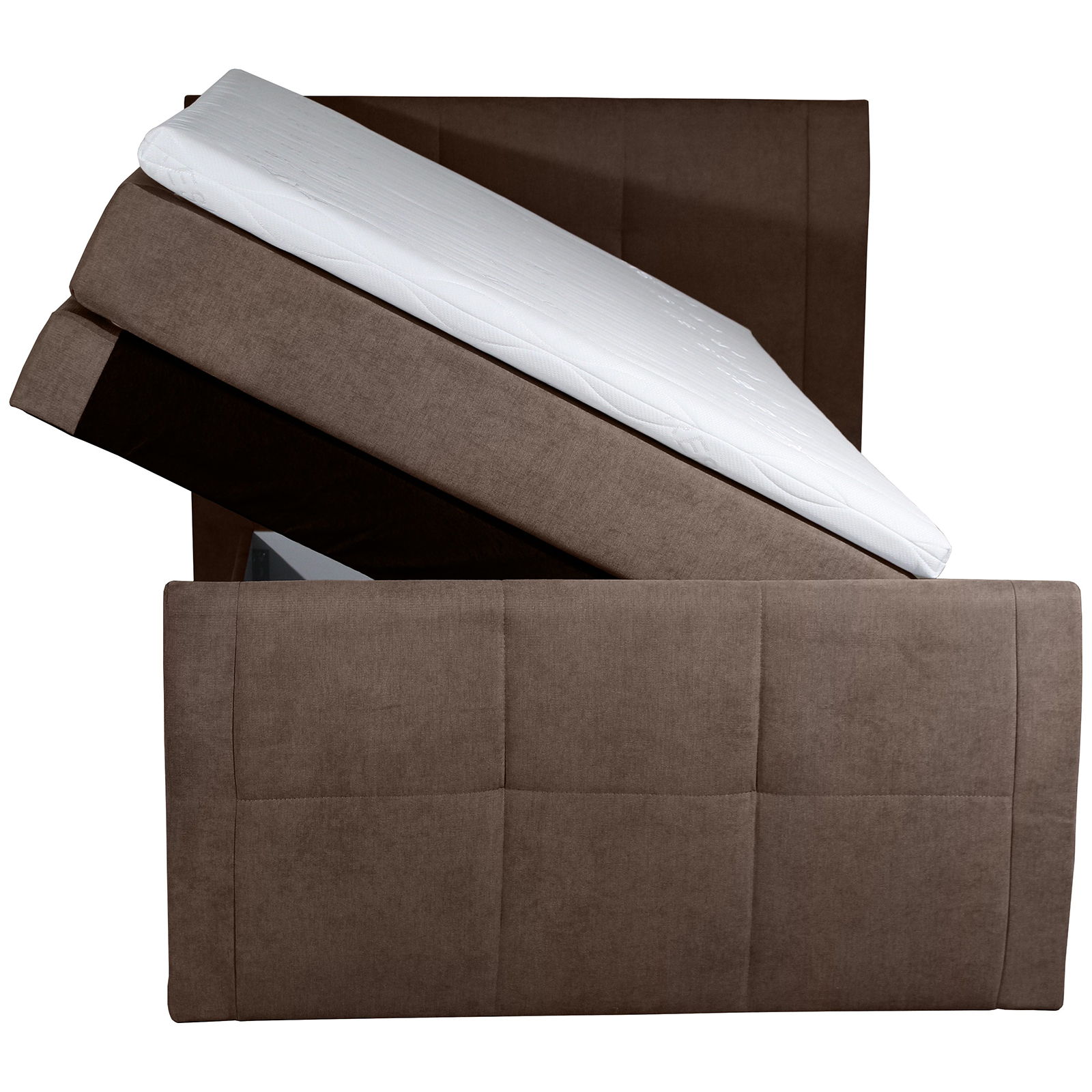Boxspringbett - braun - H3 - Bettkasten - 120x200 cm