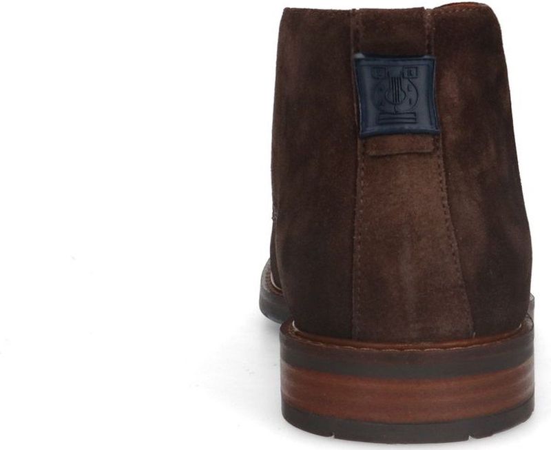 Van Lier - Heren - Bruine Suède Veterboots - Suède - Platte Hak 2 cm