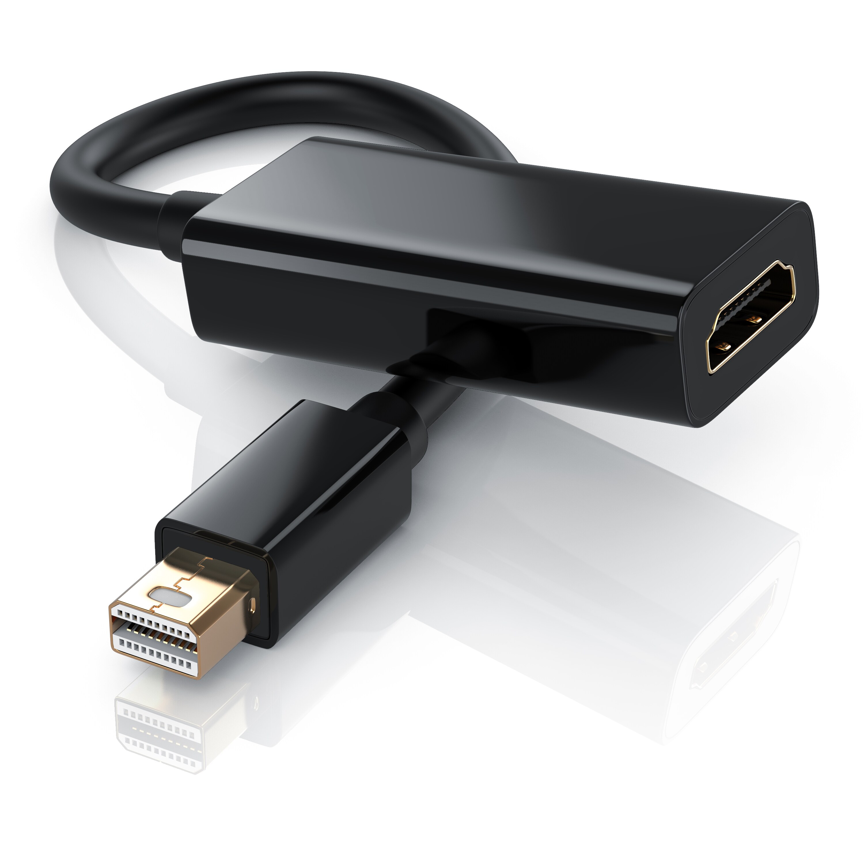 CSL Mini DisplayPort zu HDMI Adapter, Full HD MiniDP zu HDMI Buchse Konverter / Adapterkabe