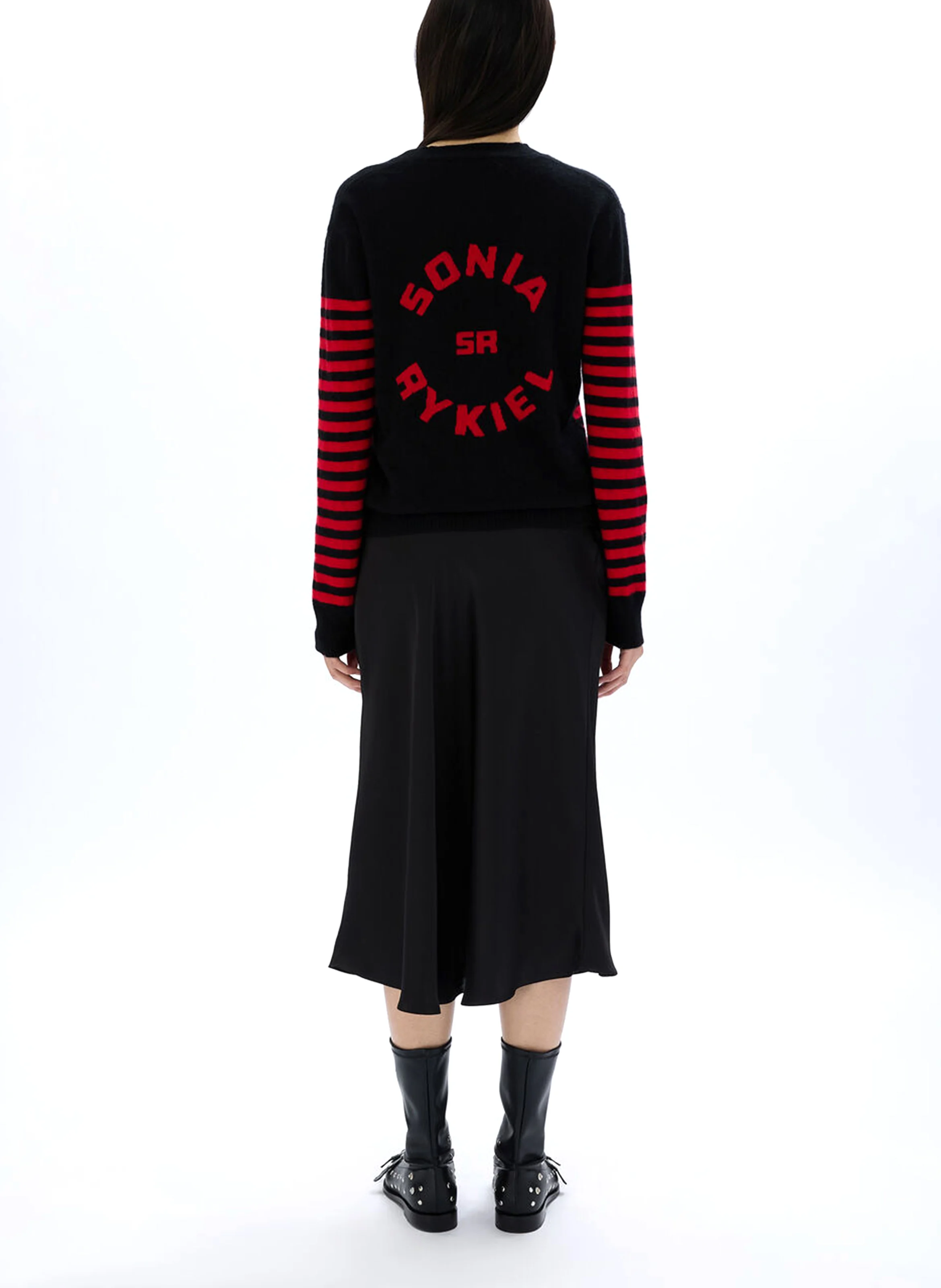 Cardigan droit col V en cchemire | Noir