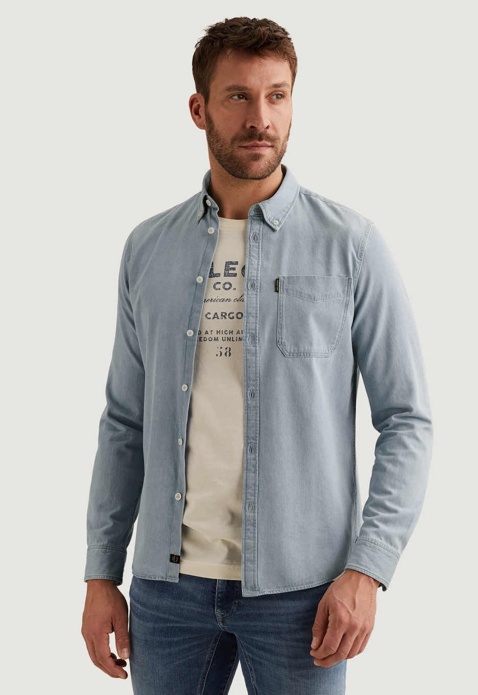 PME Legend Denim Bleach Overhemd