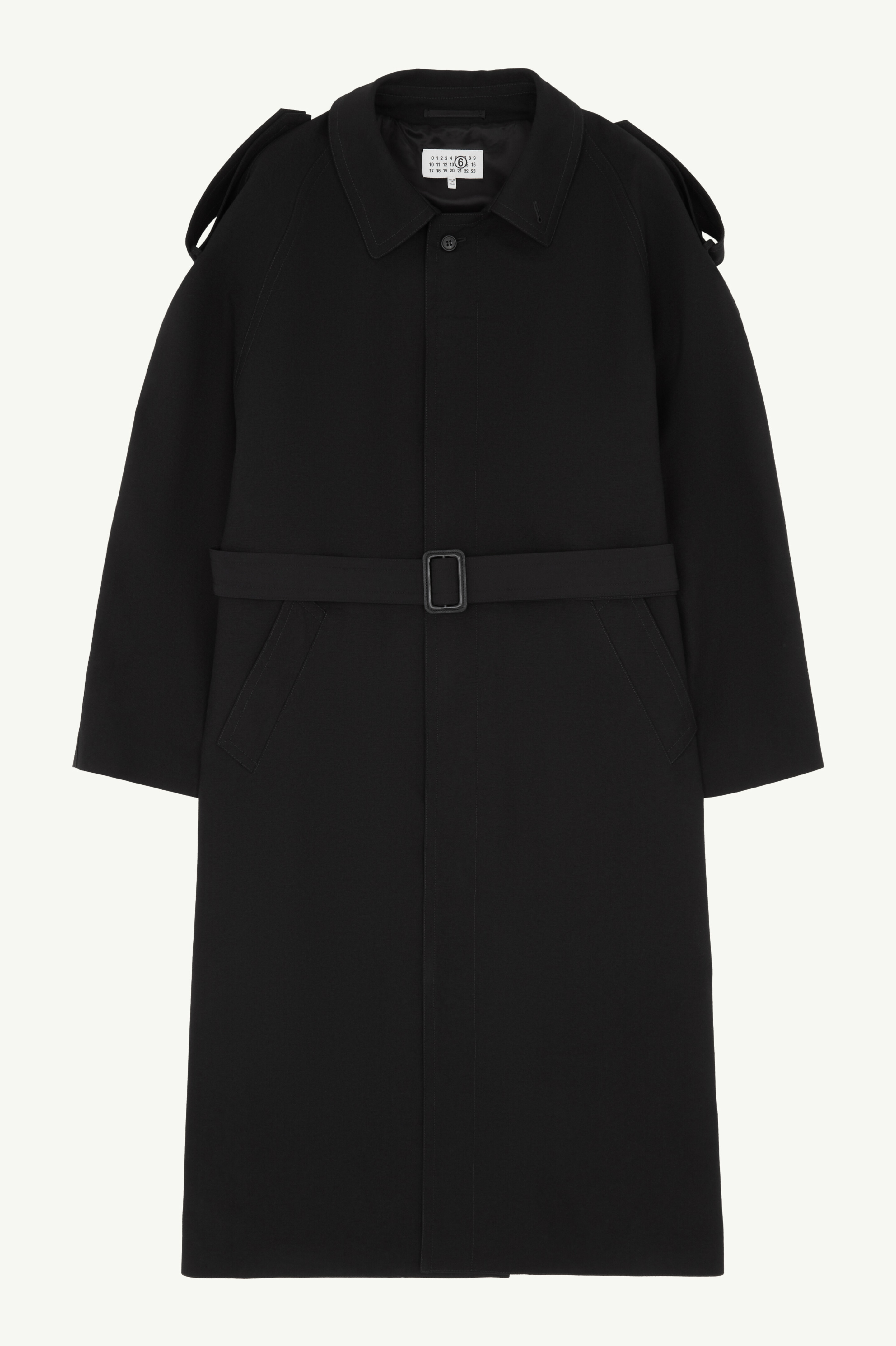 Trench en laine pour homme | MM6 Noir