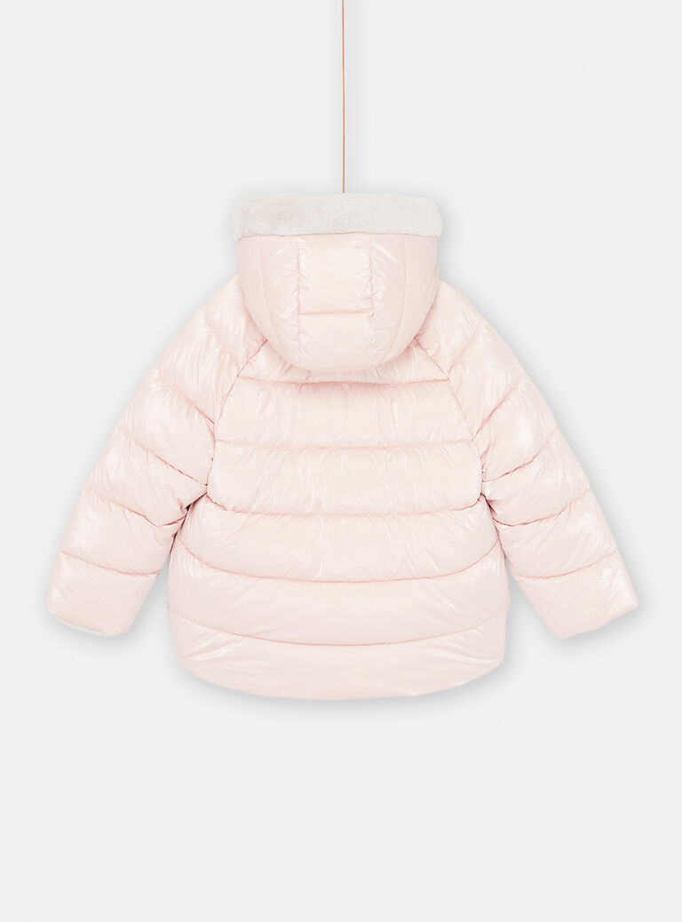 Parka rose et gris réversible pour fille