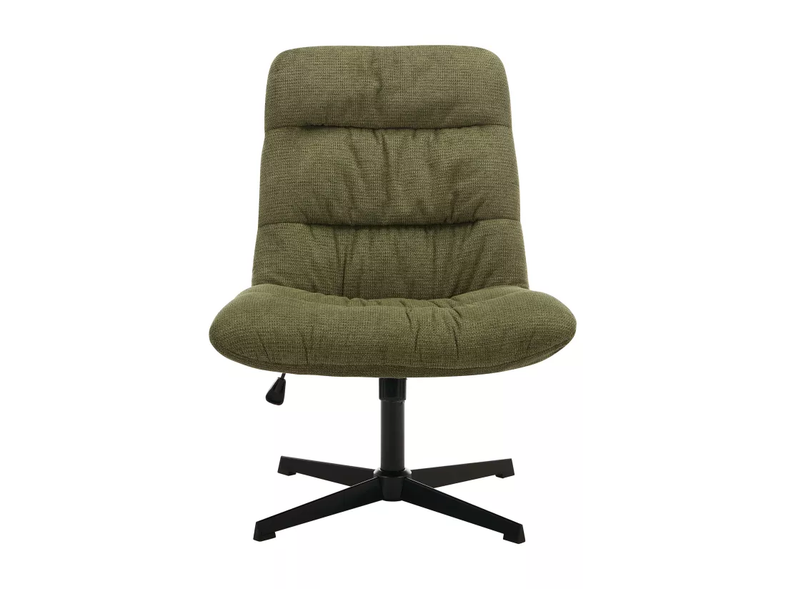 Fauteuil pivotant en tissu chiné vert SELENDO