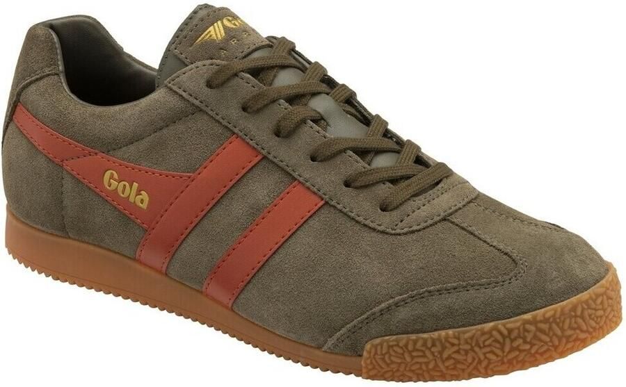 Gola Harrier suède sneakers kaki oranje