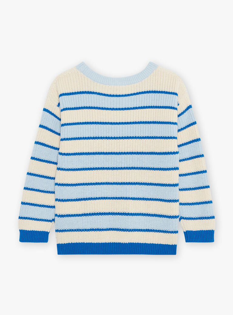Pull à rayures bleu et vanille