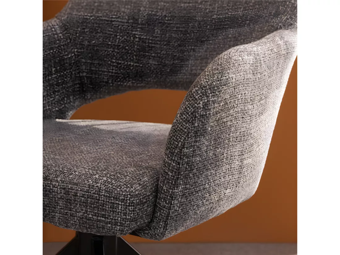 Ivar - Chaise de bureau en tissu et métal : Couleur - Gris chiné