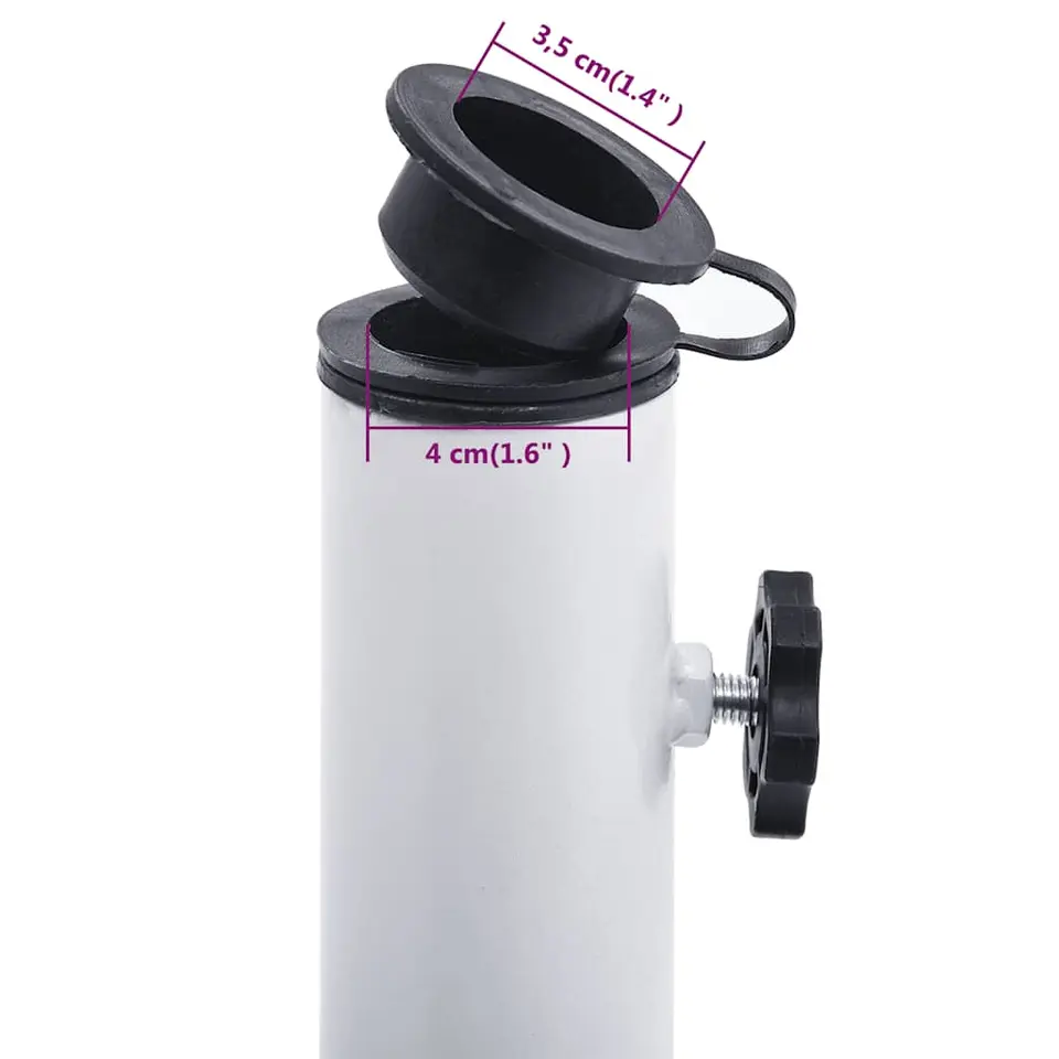 vidaXL - Parasolvoet - Wit - Gietijzer - 48 x 48 x 33 cm