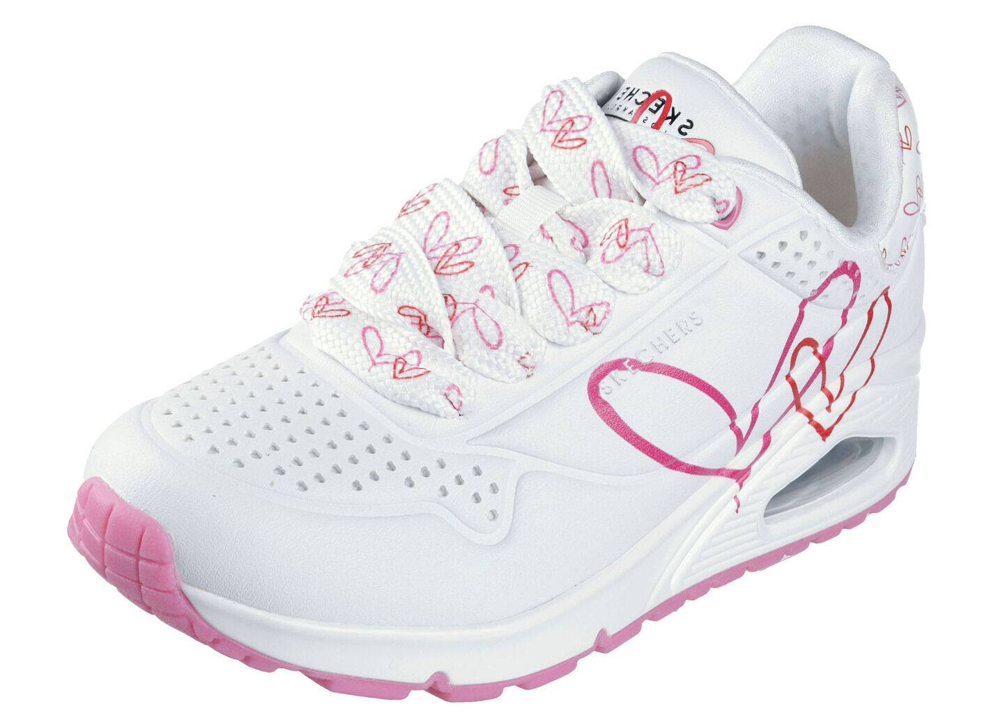 SKECHERS Schnür-Sneaker mit niedlichen Herzchen bedruckt