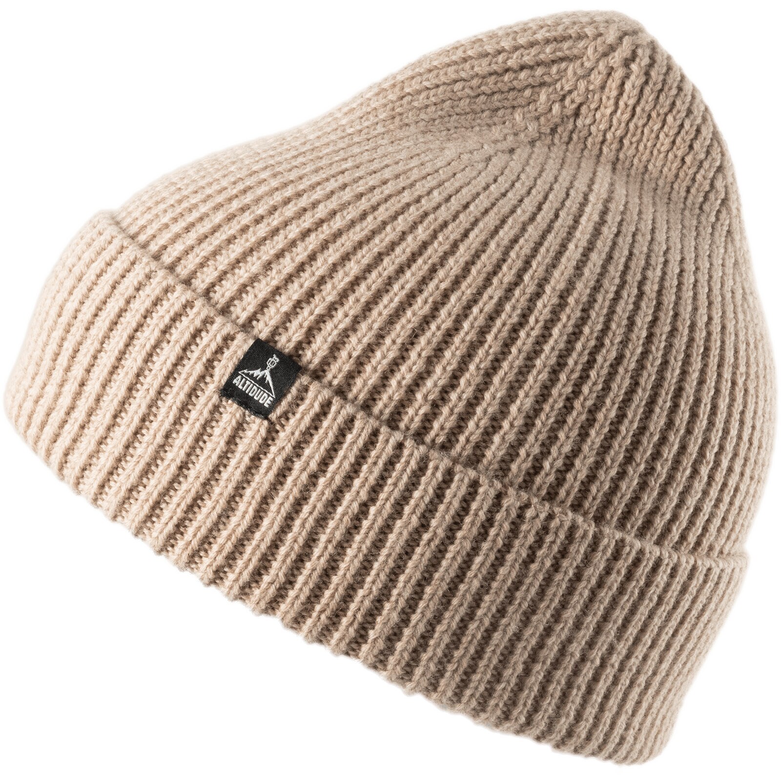 ALTIDUDE Winter Mütze Solid Ripp Strickmütze Unisex Beanie 100% Merino Wolle Farbe: Brown