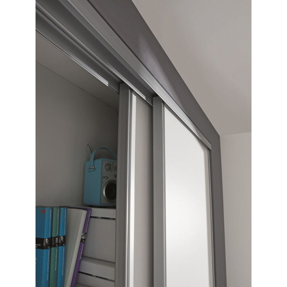 SKYVEDØRER 2-PACK HVIT/LYSGRÅ 2355X1200MM