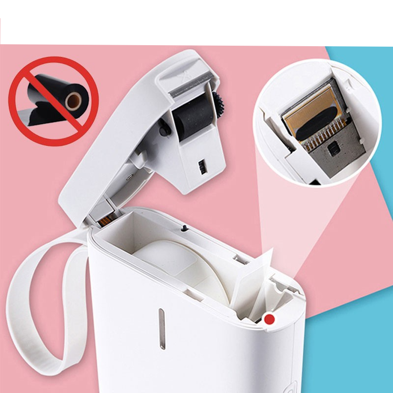 Mini Beschriftungsgerät Bluetooth Etiketten Drucker Maschine D11 Label Maker (iOS/Android) - Weiss