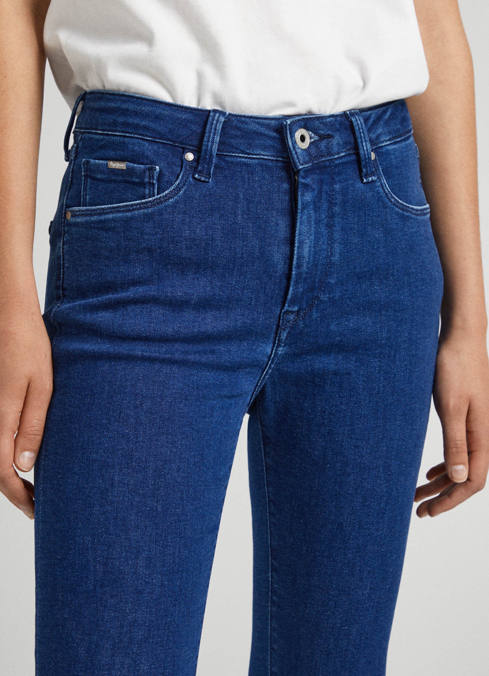 Calça jeans skinny de cintura alta estilo regent fit - jeans