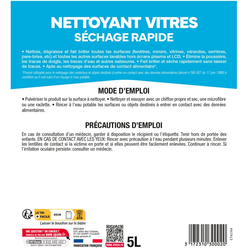 Nettoyant vitres Spado - Bidon de 5 L