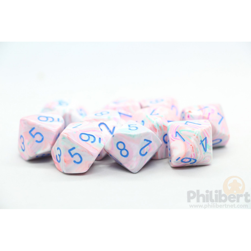 Set de 10 Dés 10 Faces Chessex : Festive