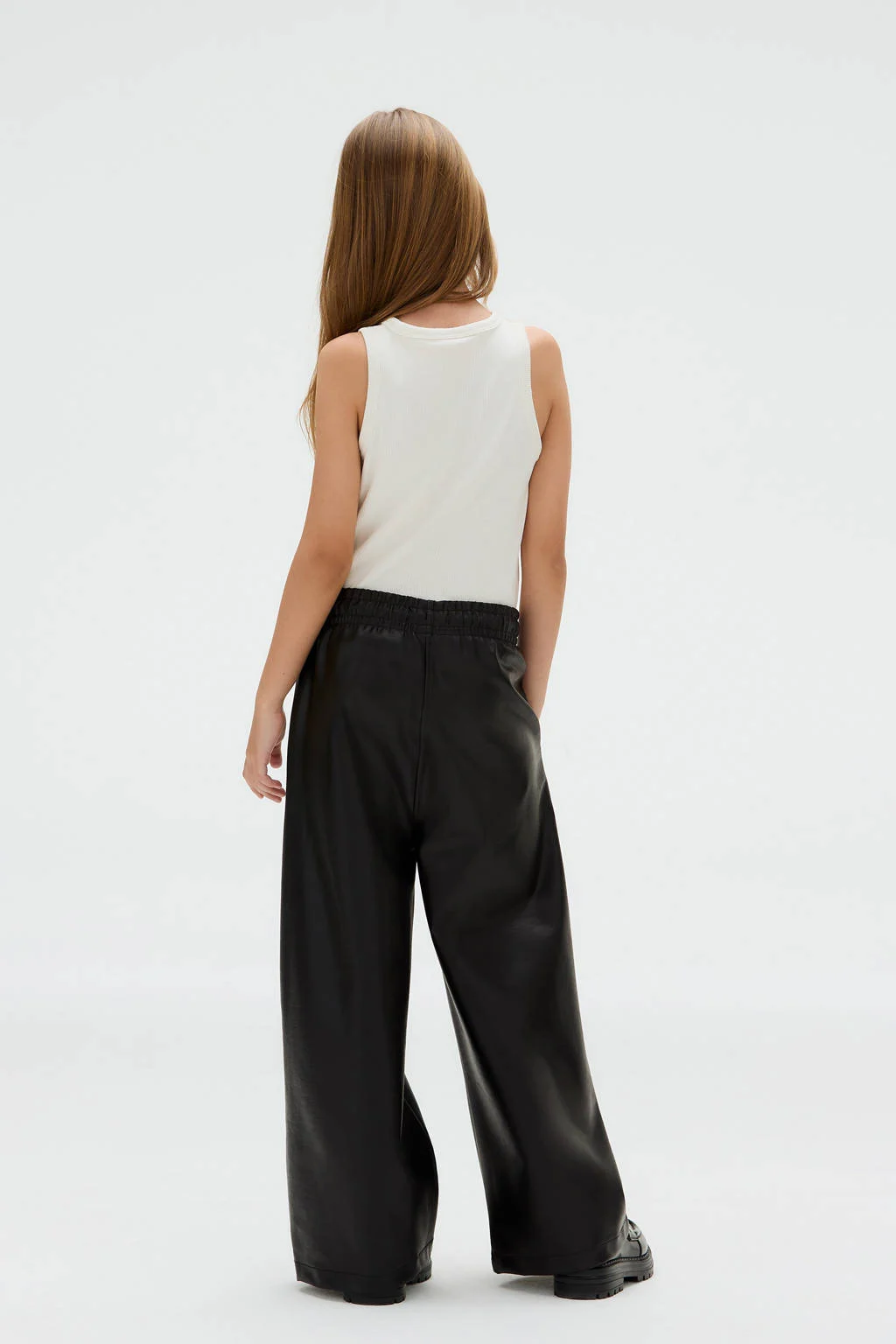 Calvin Klein imitatieleren casual broek zwart