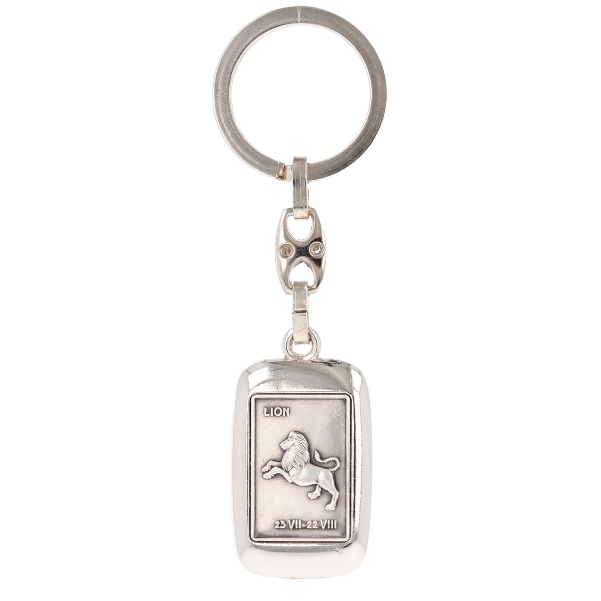 Porte clé métal signe du zodiac lion