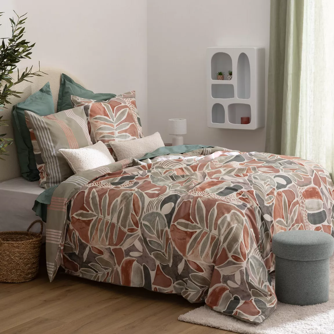 Housse de couette et deux taies coton (240 x 220 cm) Alvaro Multicolore