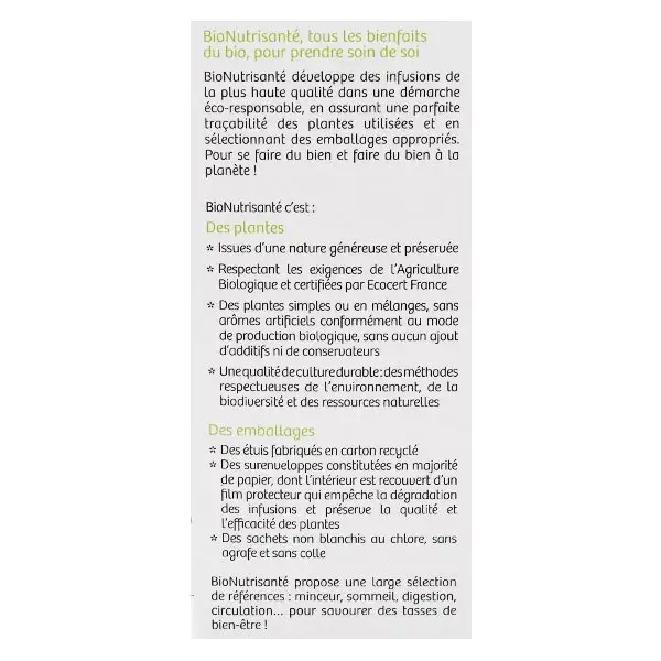 Vitavea - BioNutrisanté - Infusão tonificante de limão e gengibre - 20 sachês