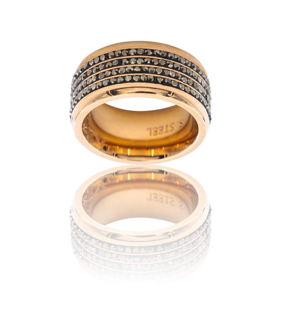 Coffret Bague Femme Acier strass