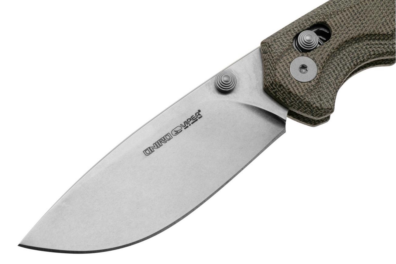 Viper Oniro V6012CG Green Canvas Micarta zakmes, Denis Simonutti design