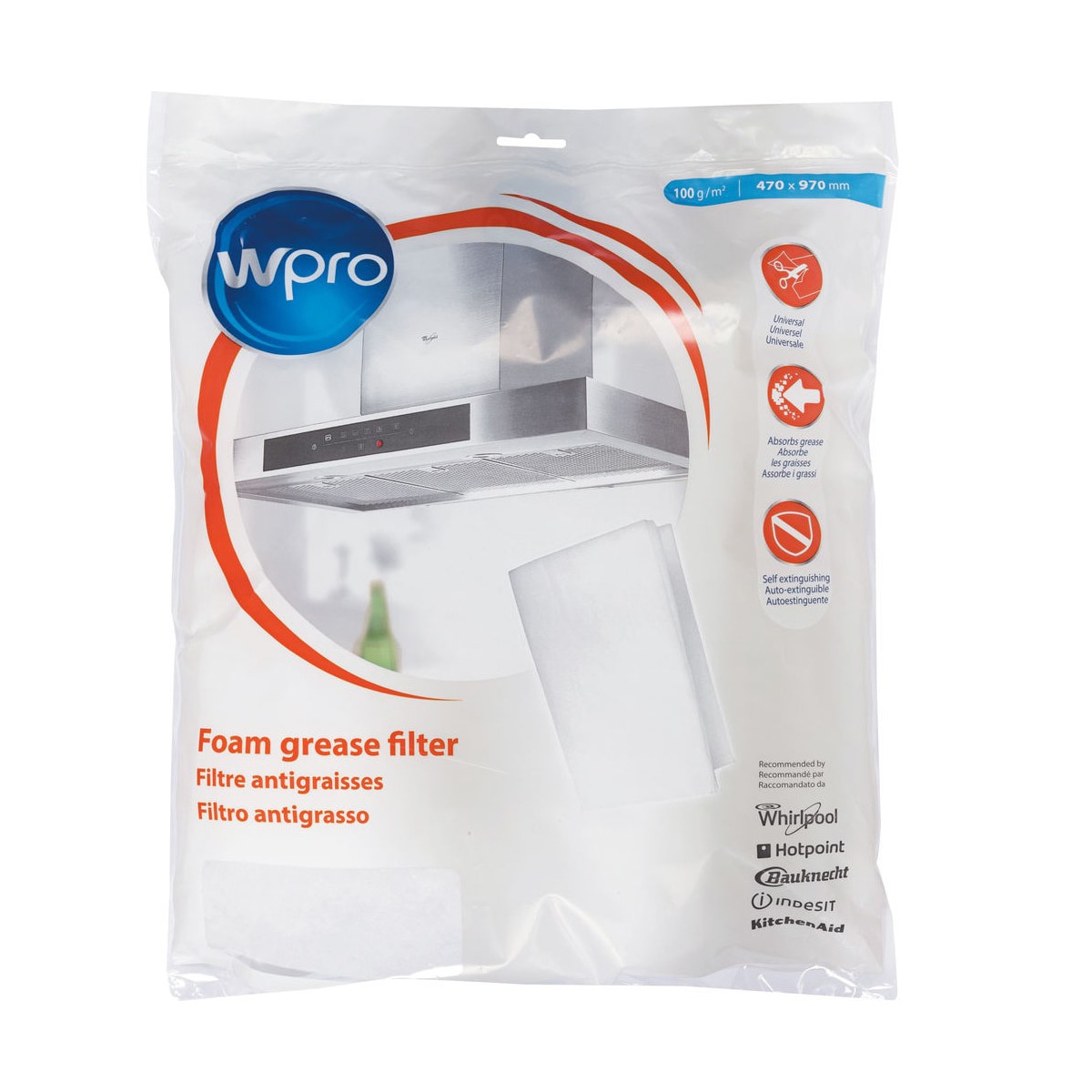 Wpro Foam fettfilter UGF018