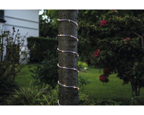 Konstsmide 10m LED-lichtbuis, warm wit licht, op batterijen