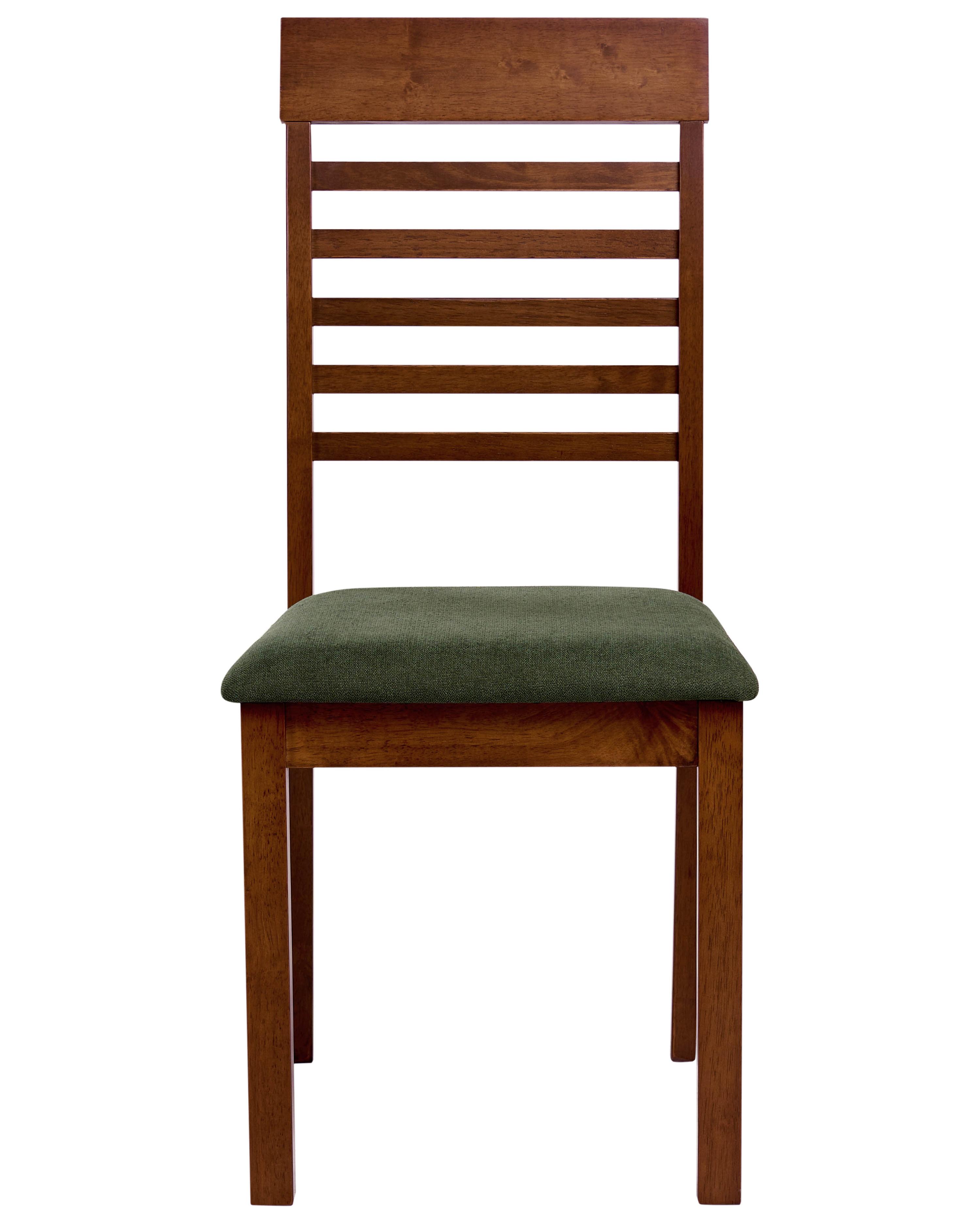 Set van 2 eetkamerstoelen ORTLEY Hout Donkerbruin/groen