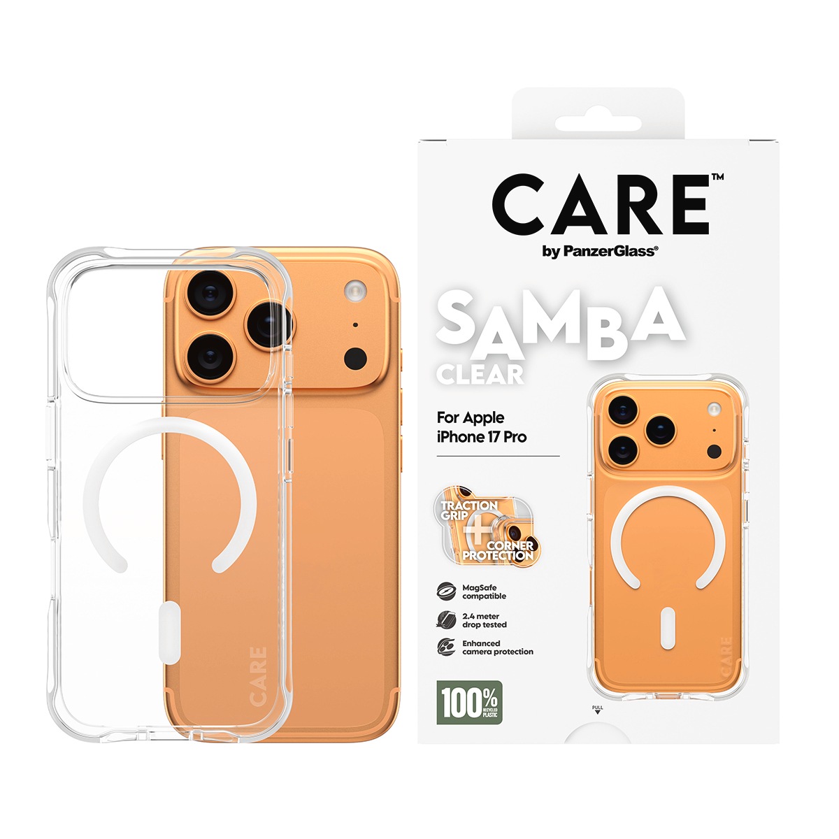 CARE by PanzerGlass Handyhülle »Samba MagSafe Case für Apple iPhone 17 Pro« Apple iPhone 17 Pro Backcover, Schutzhülle, Handyschutzhülle, Case, Schutzcase, stossfest