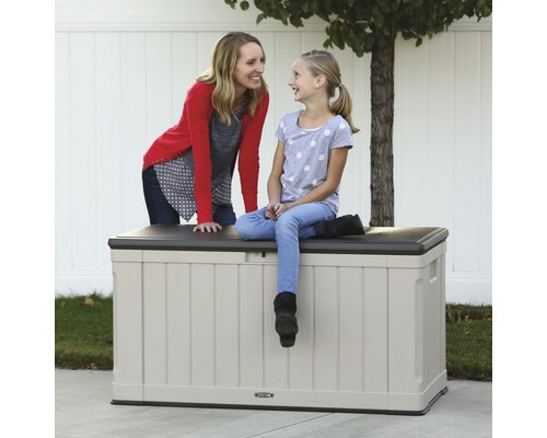 Lifetime Harmony kussenbox, 440l, 128 x 64 x 67 cm, kunststof, staal, grijs/zwart