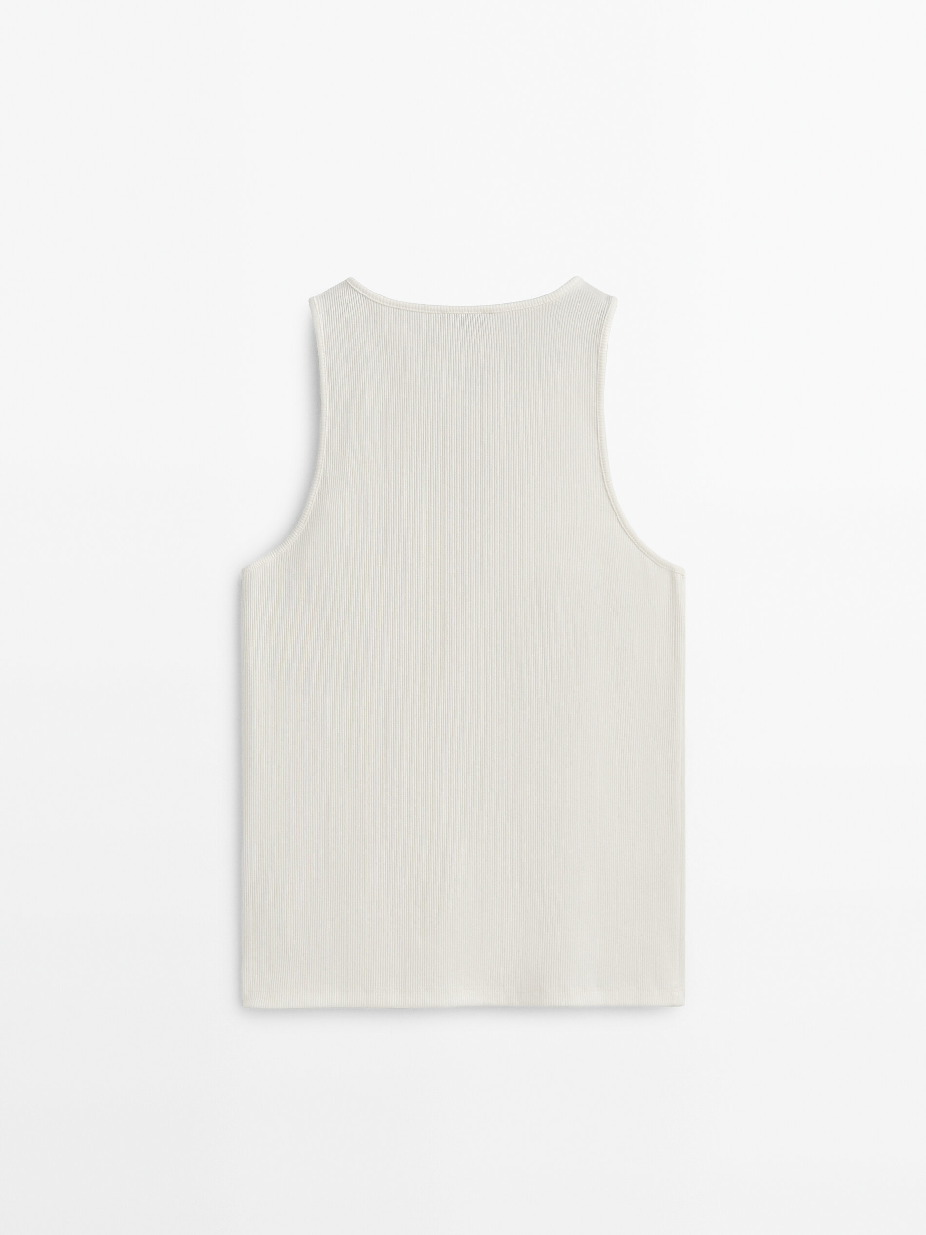 Camiseta cortada canalé - CRUDO