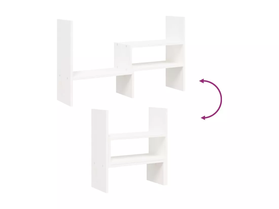 Support pour moniteur Blanc (39-72)x17x43 cm Bois de pin solide