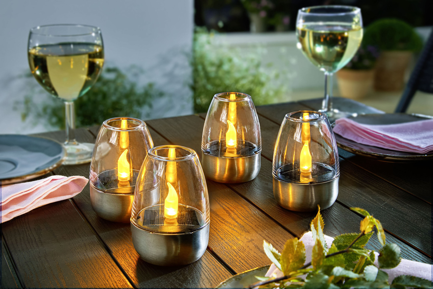 Solar-Windlichter, 4er-Set