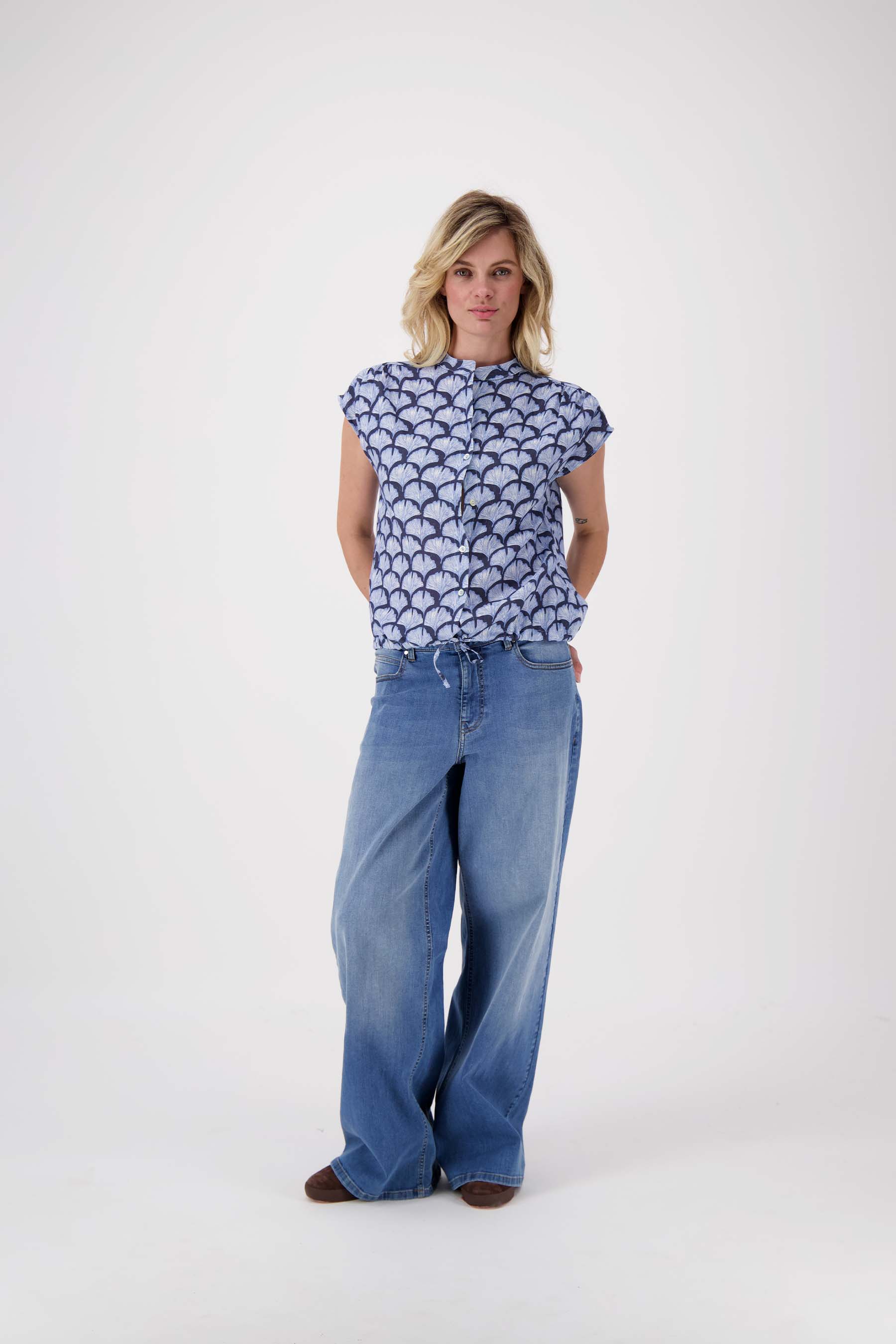 blouse met waaier print