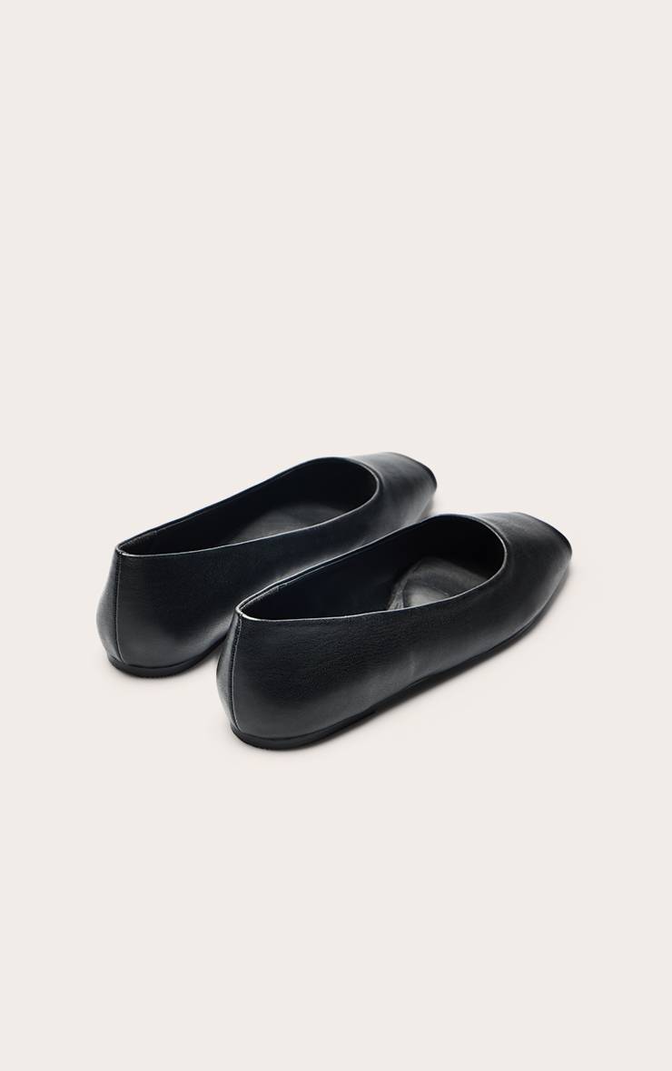 Noir Ballerine À Bout Ouvert En Synthétiquecuir