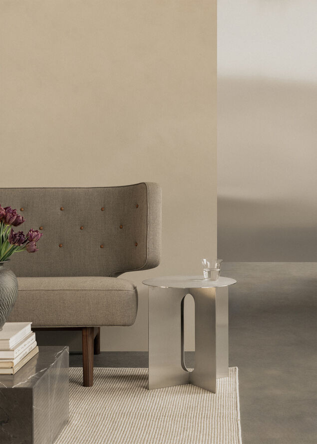 Audo Copenhagen Androgyne Side Table, Base, Brushed Steel