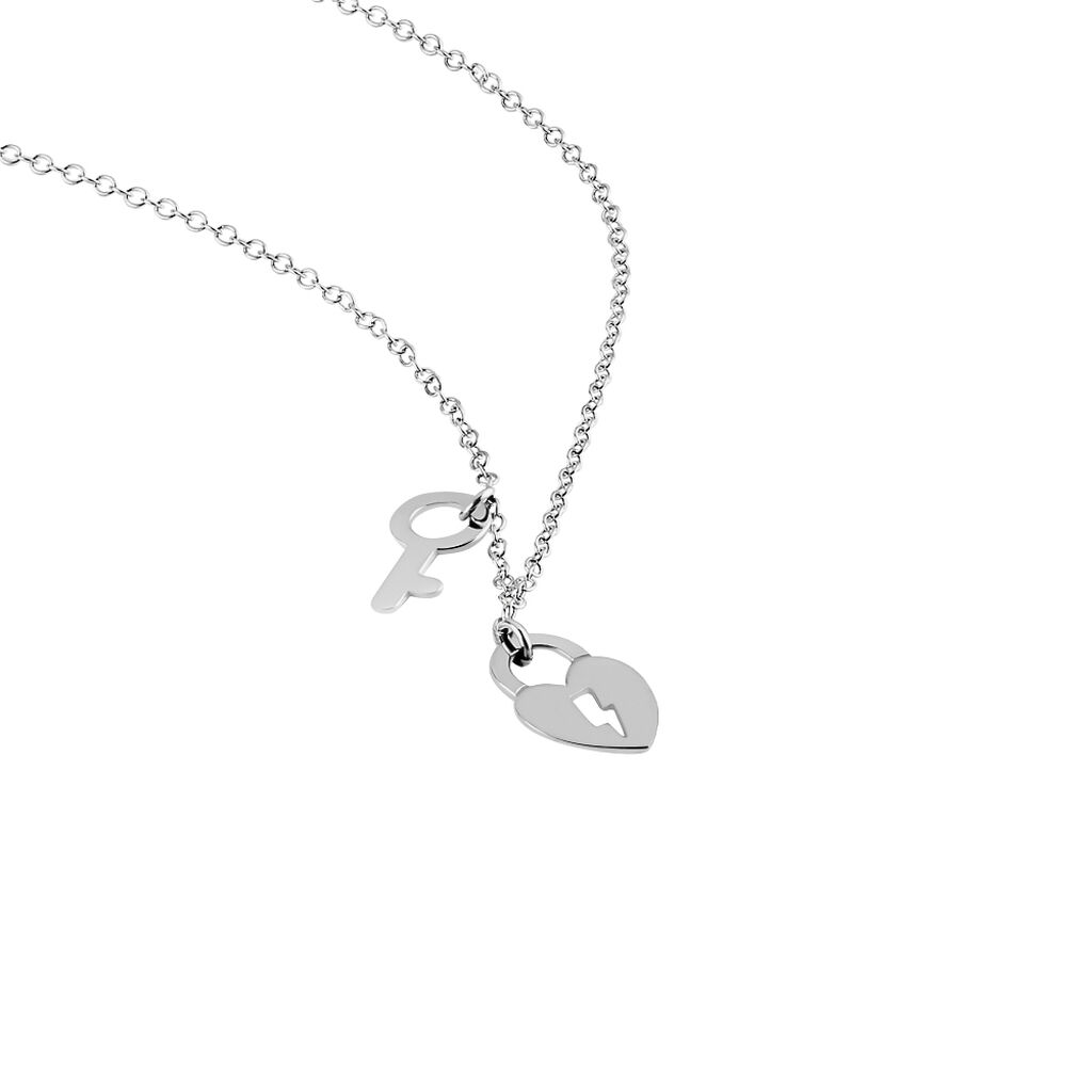 Collier Argent Blanc Kenocha