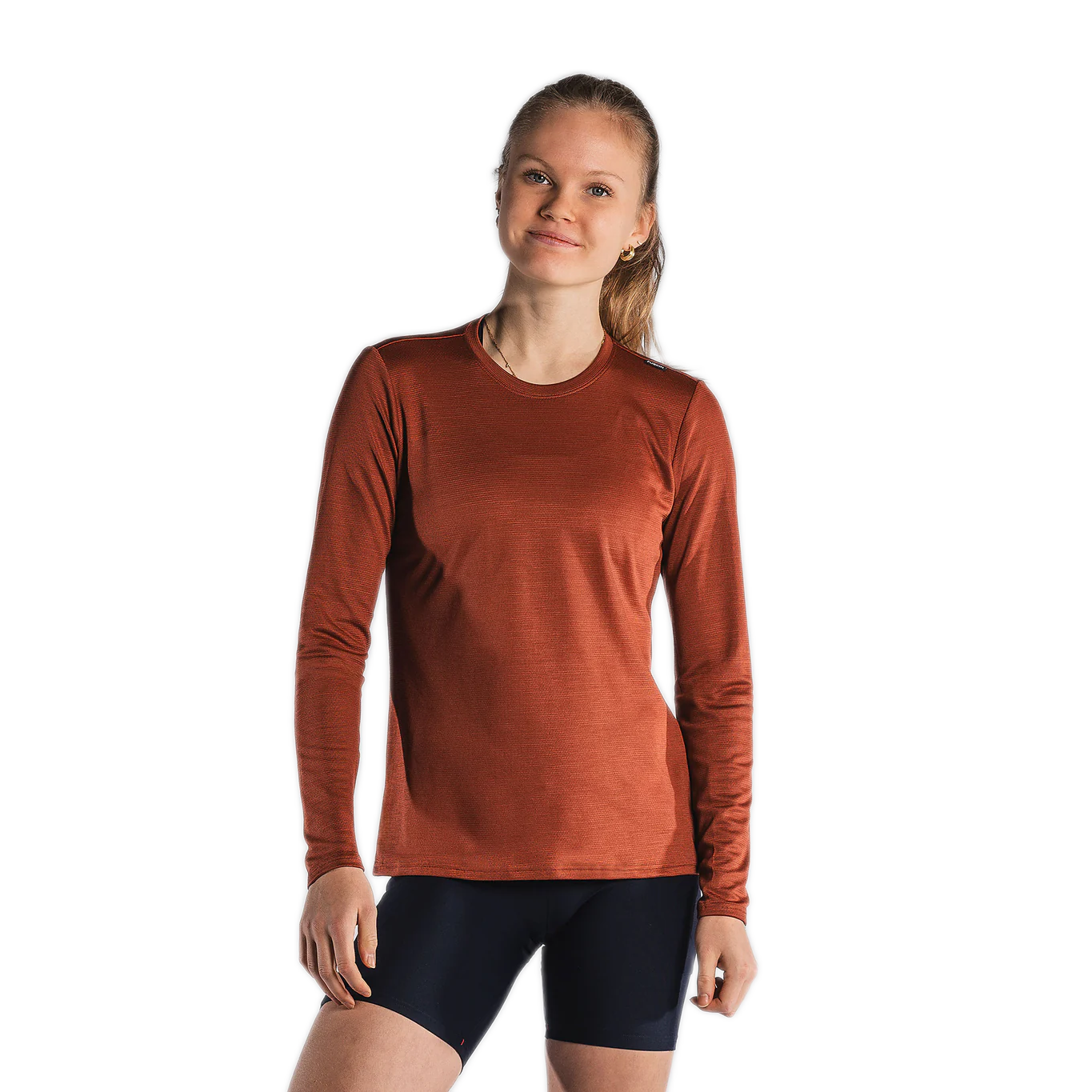 fusion technical langaermet merinould t shirt dame 243 1156 rust