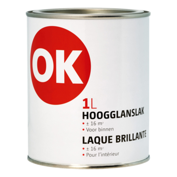 OK binnenlak hoogglans wit 1 liter