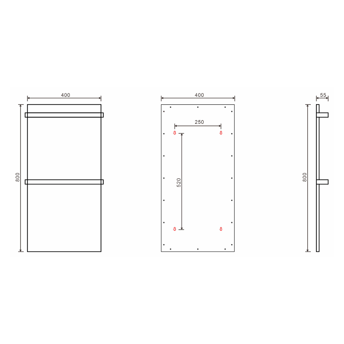 Sapho Elmis elektrische radiator 40x80cm 120W wit mat