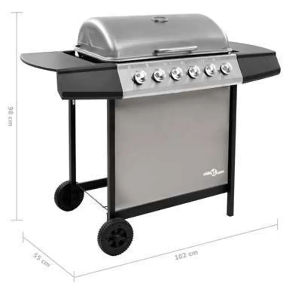 vidaXL - Gasbarbecue-grill - Zilver - Staal
