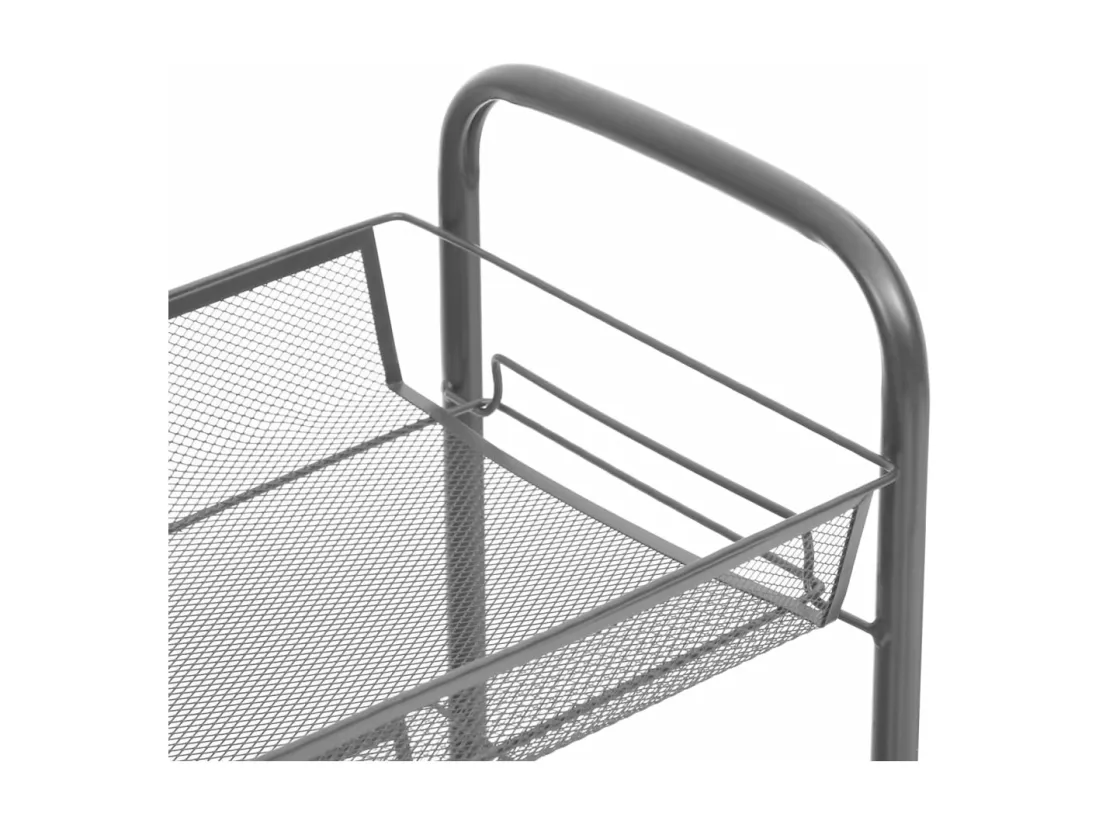 Chariot de cuisine à 5 niveaux Gris 46x26x105 cm Fer