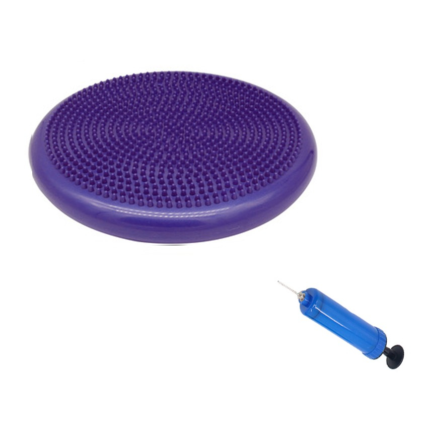 (Ø34cm) Sport Balance Kissen Ballsitzkissen Noppenkissen für Balancetraining inkl. Pumpe - Lila