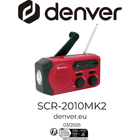 Denver SCR-2010 AM/FM nødradio med lommelygte