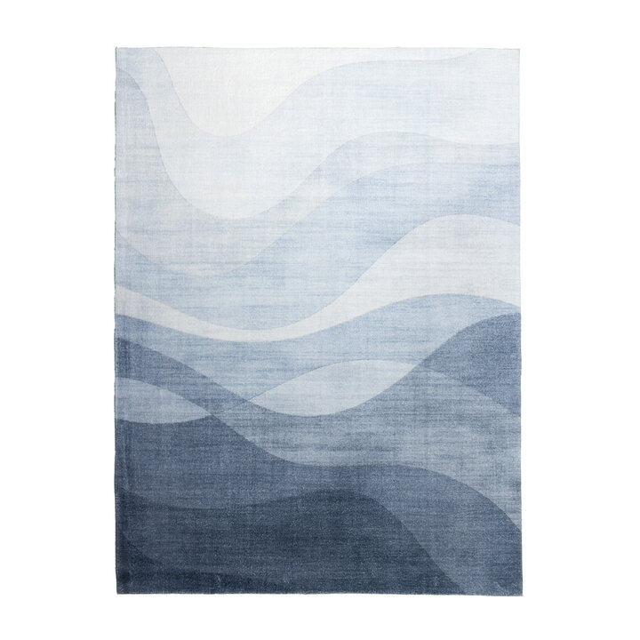 Modern vloerkleed - Field Blauw/Grijs | Lopen op wolken
